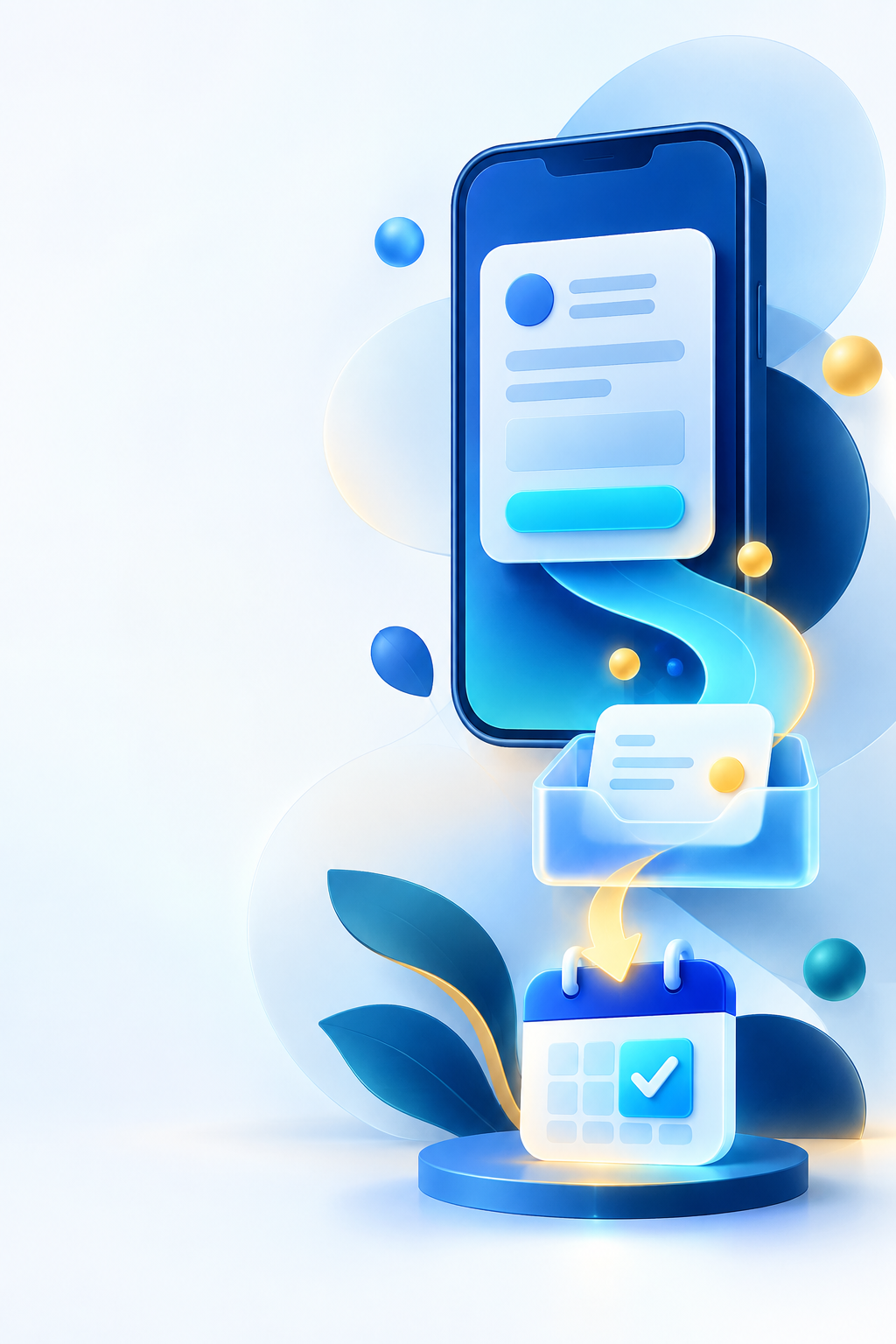 A customer request moving into an inbox and booked calendar